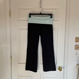 PINK Yoga Fold Over Pants Med Black Low Rise